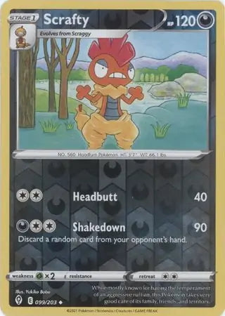 Evolving Skies Scrafty #99/203 reverse holo